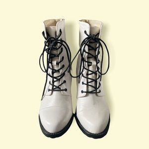 RAYE WHITE LEATHER BOOTIES
